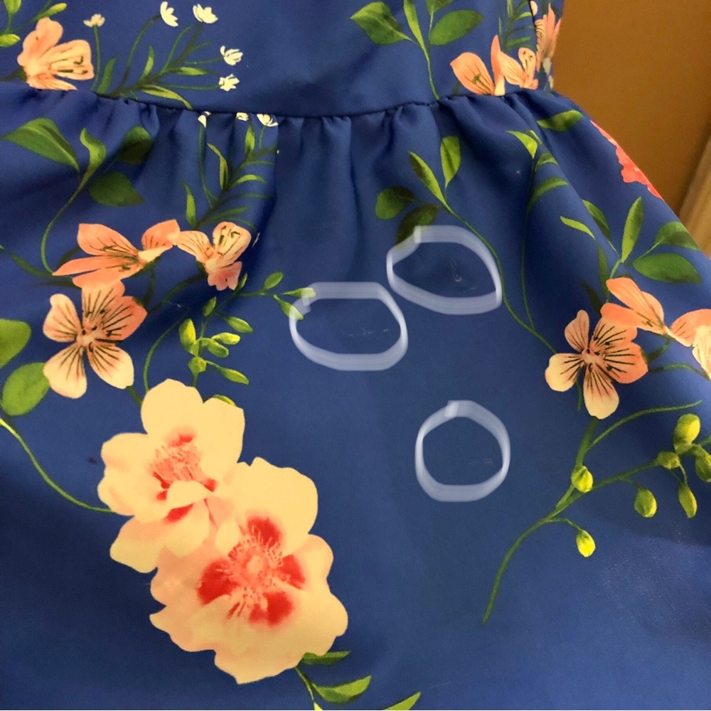 Eliza J Floral Halter High‎ Neck Sleeveless Tiered Dress Blue Pink 8 - Picture 6 of 11